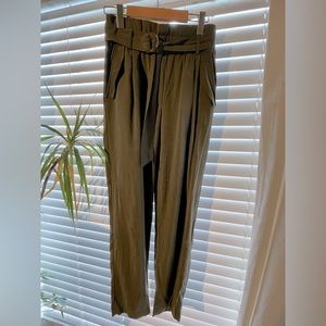 Dynamite khaki green belted soft pants